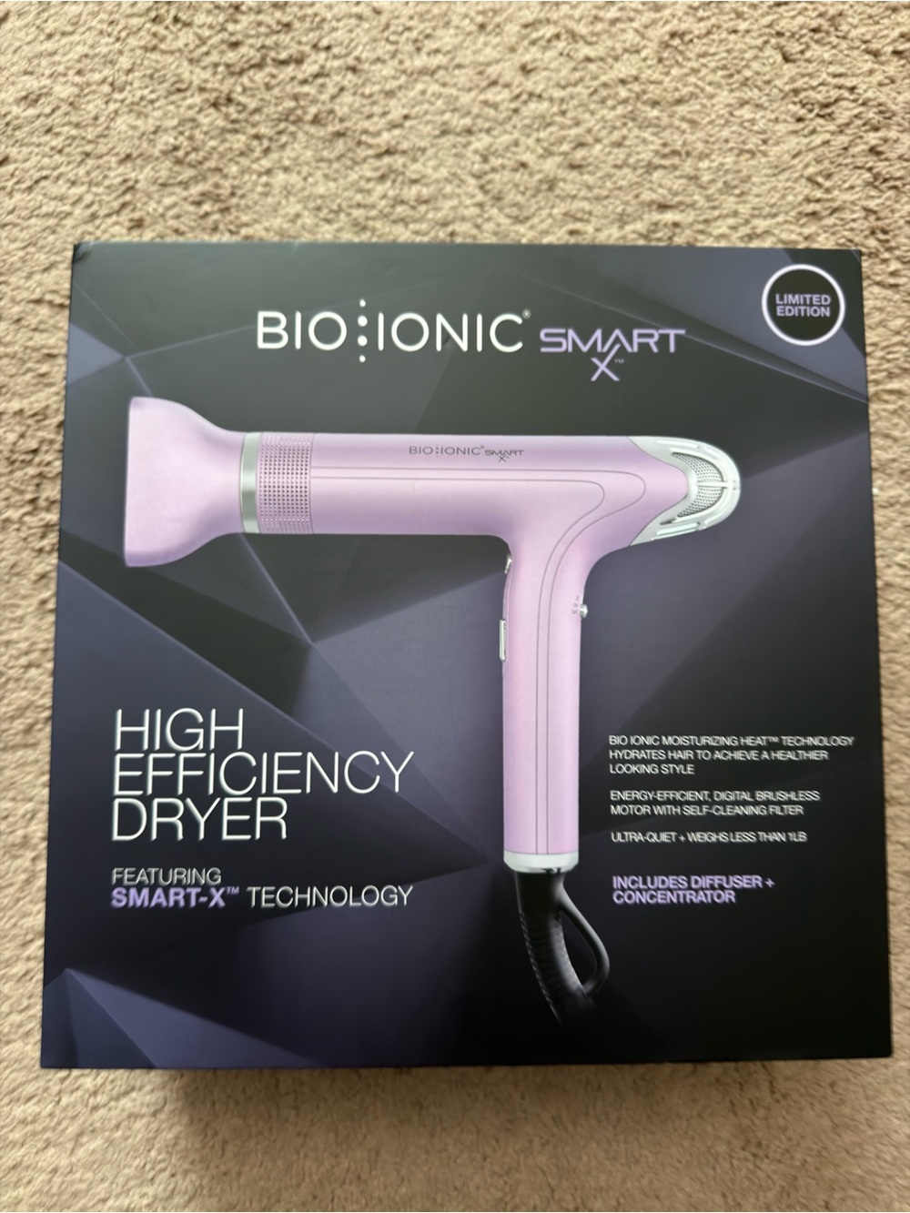Bioionic Smart X High Efficiency Hair Blow Dryer Pink Limited Edition NEW